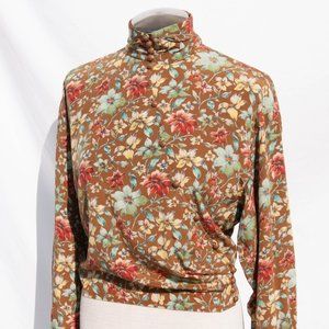 Emanuel Ungaro Solo Donna Earthtone Silk Floral Printed Blouse